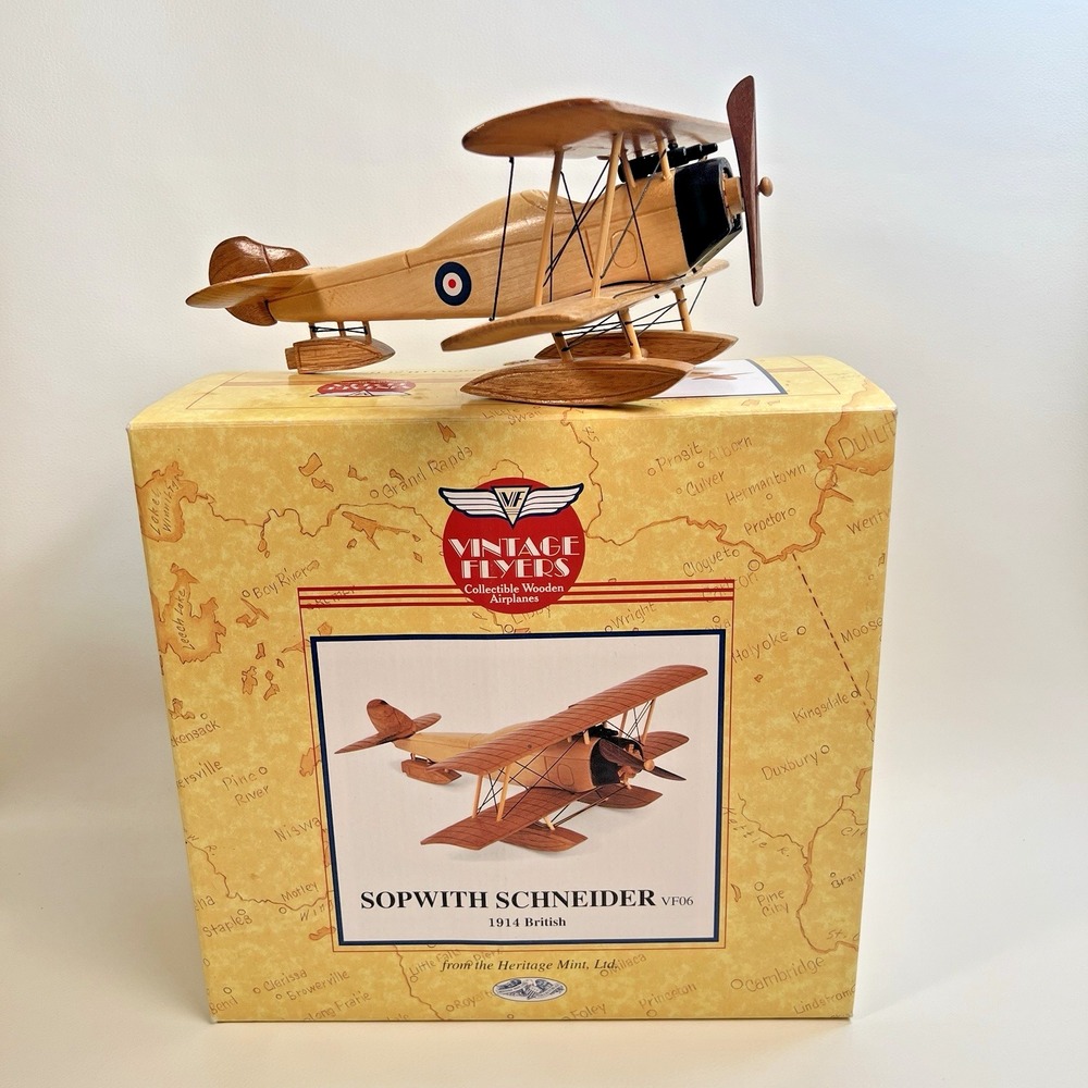 Vintage Flyers SOPWITH SCHNEIDER 1914 British Heritage Mint Wooden Airplane VF06